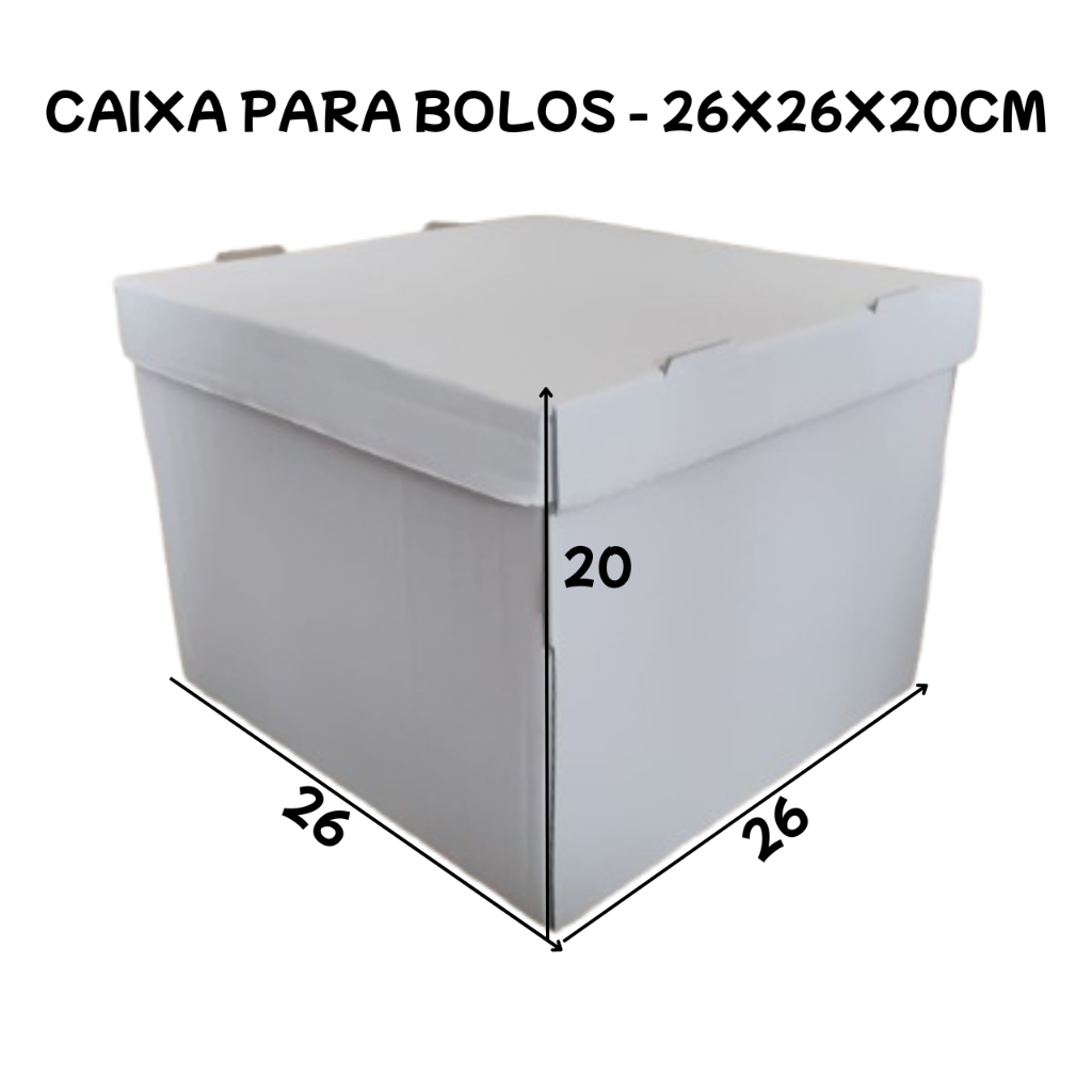 Caixas Para Bolo 26x26x20cm Alta Resistente • 10 Unidades Mo