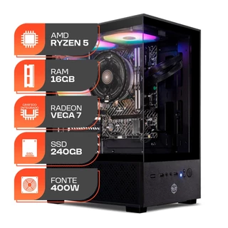 PC Gamer Forge, AMD Ryzen 5 5600GT, 16GB DDR4, SSD 240GB, Fonte 400W 80 Plus em Oferta na Shopee