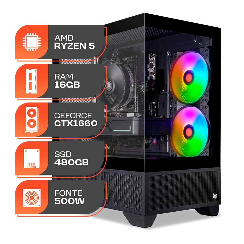 PC Gamer Spectrum, AMD RYZEN 5 5500, GeForce GTX 1660 Super 6GB