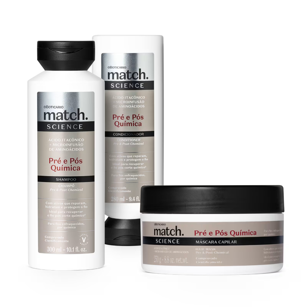 Pós-Química: Shampoo 300ml + Máscara Capilar 250g + Condicionador 280ml- PRODUTO ORIGINAL em Oferta na Shopee