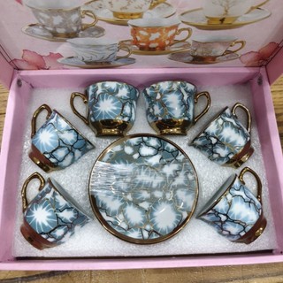 Xícara de café kit com 12 peças de Cerâmica em porcelana — foto 6 — Achou Levou Brasil