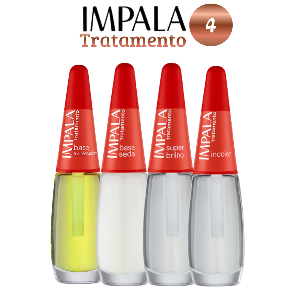 ESMALTE IMPALA KIT 4 BASES TRATAMENTO FORTALECEDORA DE UNHAS | Shopee ...