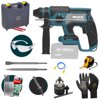 Martelete Combinado 18v Sds Plus Ws2806.9 Wesco Com Kit em Oferta na Shopee