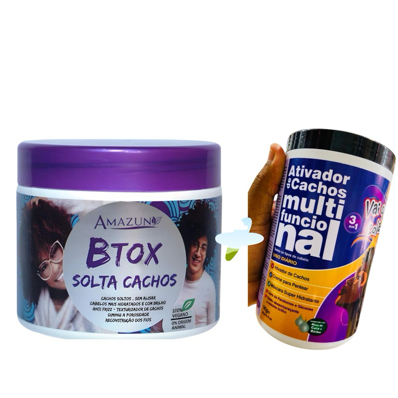 KIT BOTOX SOLTA CACHOS 500G + ATIVADOR DE CACHOS MULTIFUNCIONAL PARA ...