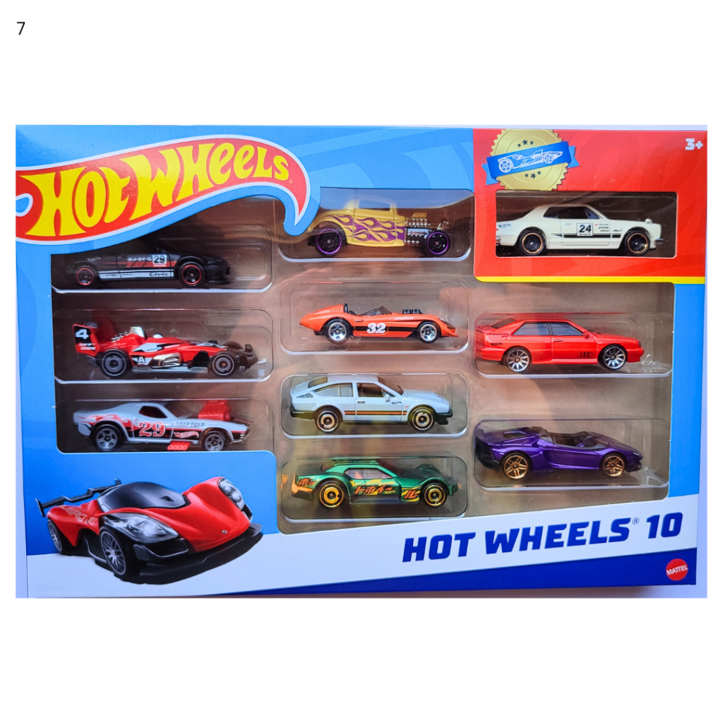 Hot Wheels Pacote com 10 Carrinhos Miniaturas Die-Cast – Escolha o