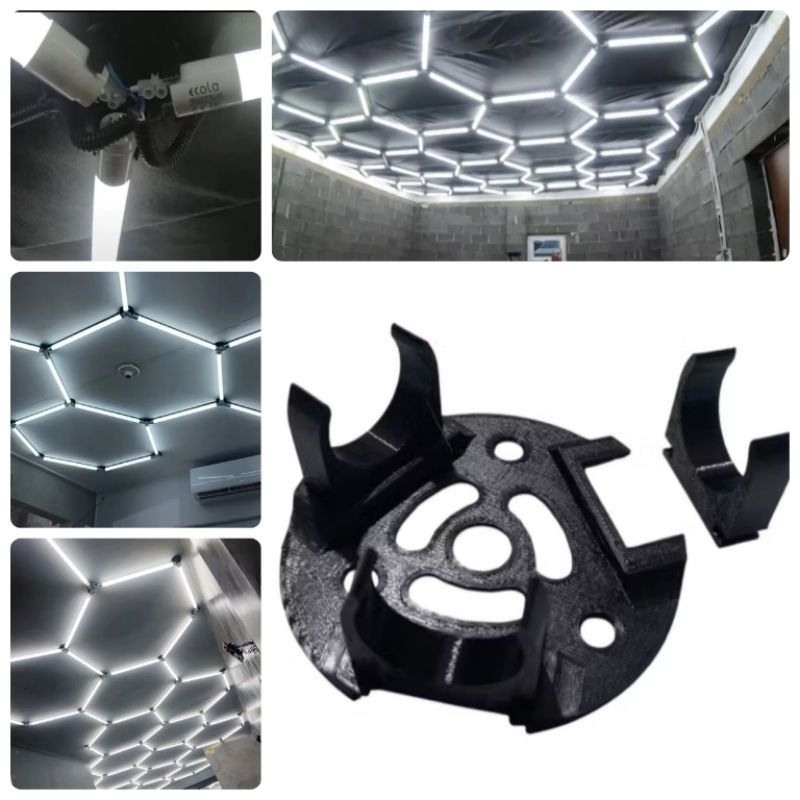 Original - MOD2 kit 50 Suporte Para Montagem Hexagonal Lampada 25mm a 26mm Tubular Colmeia 120 graus - ENVIO EXPRESS