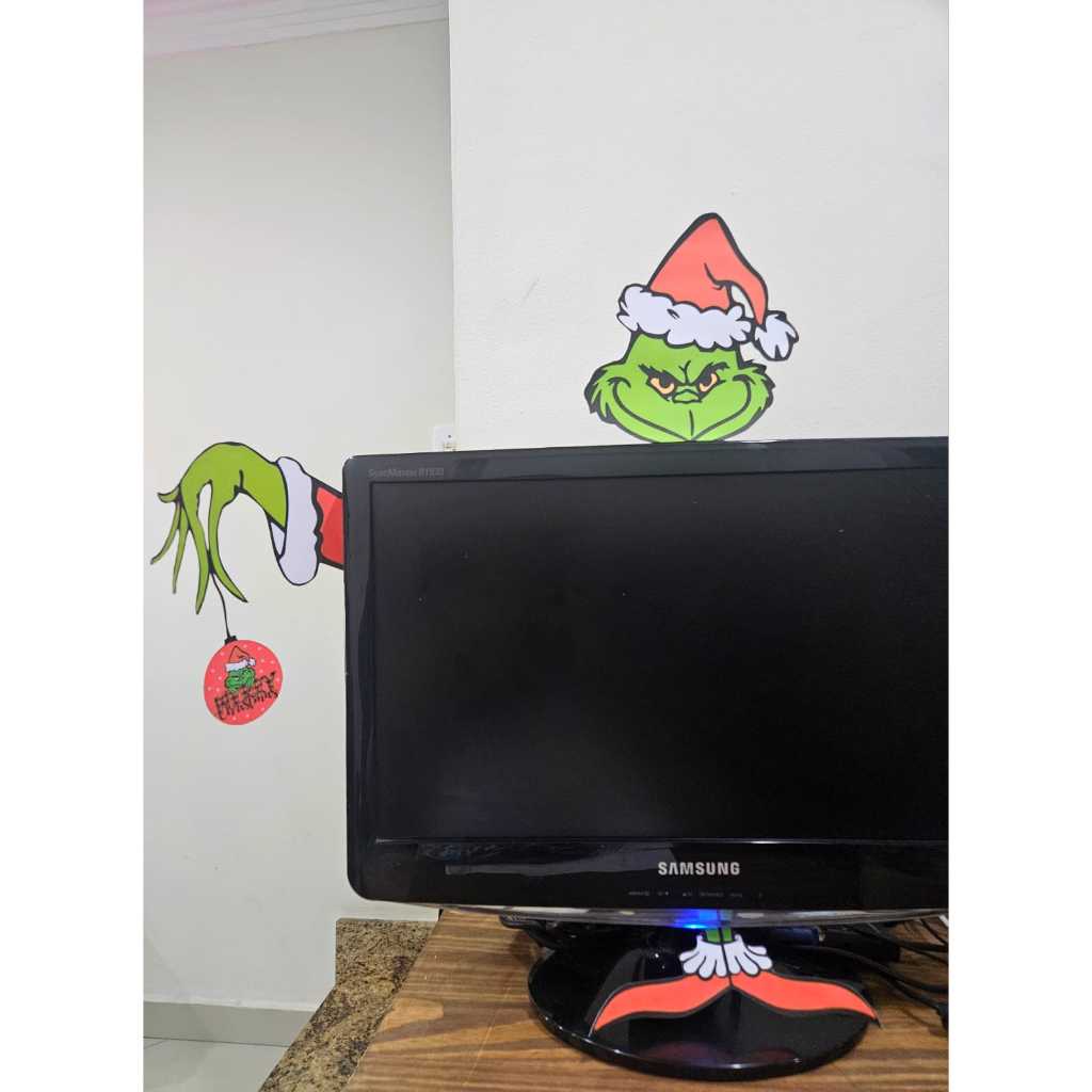 GRINCH NATALINO FEITO EM PAPEL DECORATIVO P/ COMPUTADOR TV NOTEBOOK OU ...
