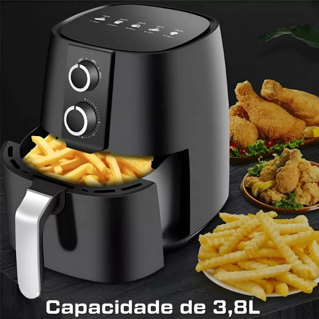 Fritadeira Elétrica Sem Óleo Air Fryer Antiaderente 3.8L Elétrica 1700w