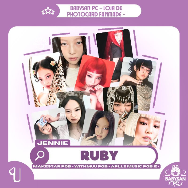 JENNIE Photocard Fanmade RUBY | Shopee Brasil
