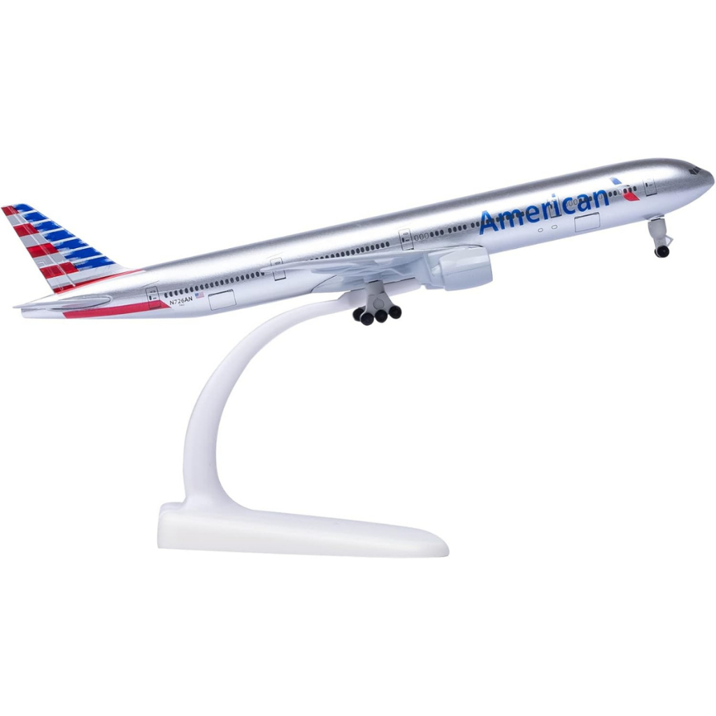 Miniatura Avião Metal Boeing 777 American Airlines 20cm Rodas