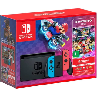 Nintendo Switch V2 Desbloqueado + Mario Kart 8 + 12 meses Online