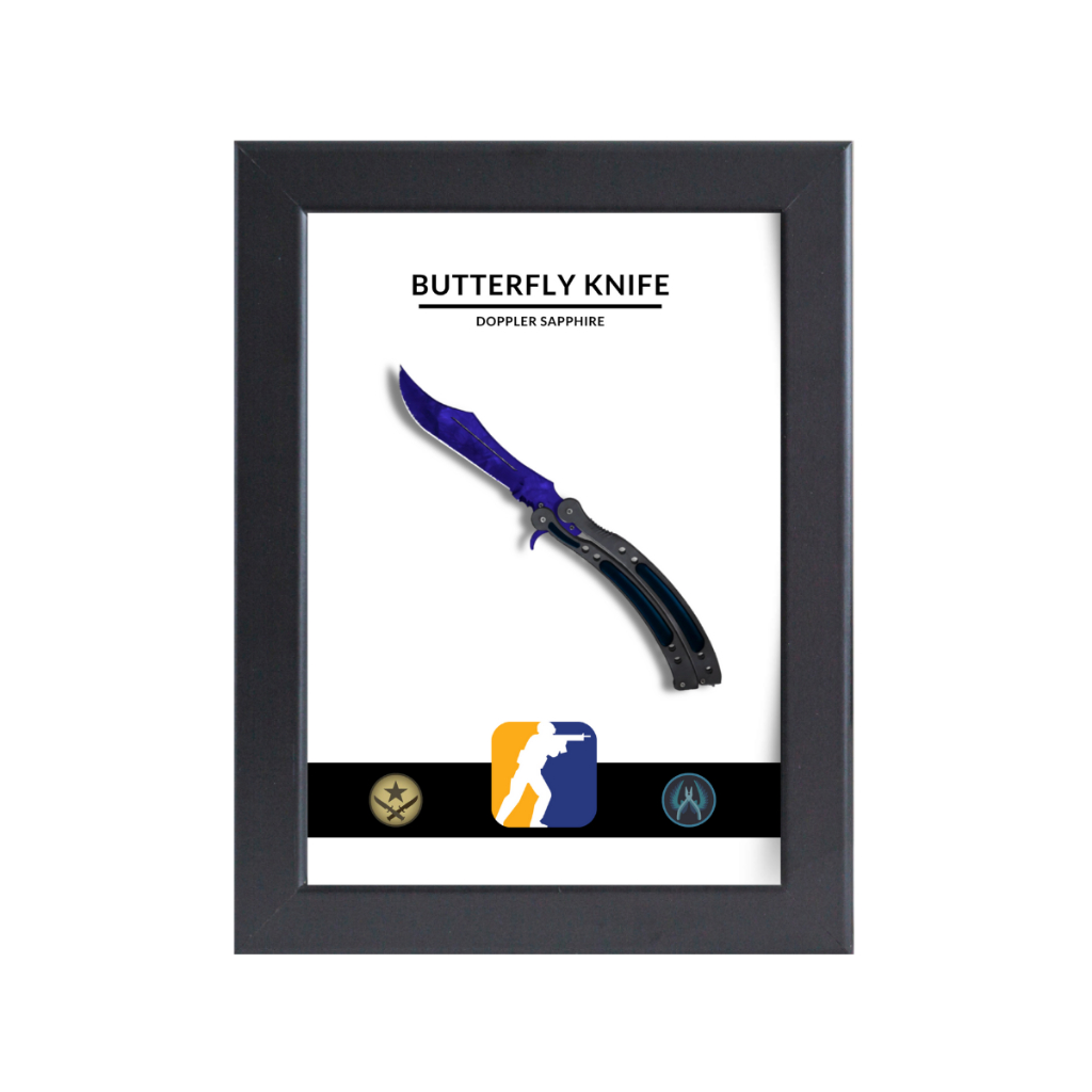 Quadro Counter Strike CS Miniatura Skin Butterfly Doppler Sapphire ...