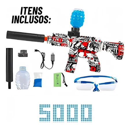 A pistola de gel AK47/M16 recarregável portátil com função de pistola BB, é ideal para lazer e entretenimento.