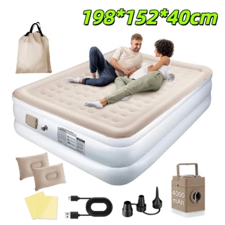 Colchão Inflável Queen Casal 198*152*40cm Com C/Bomba Bivolt Usb Cama De Campanha