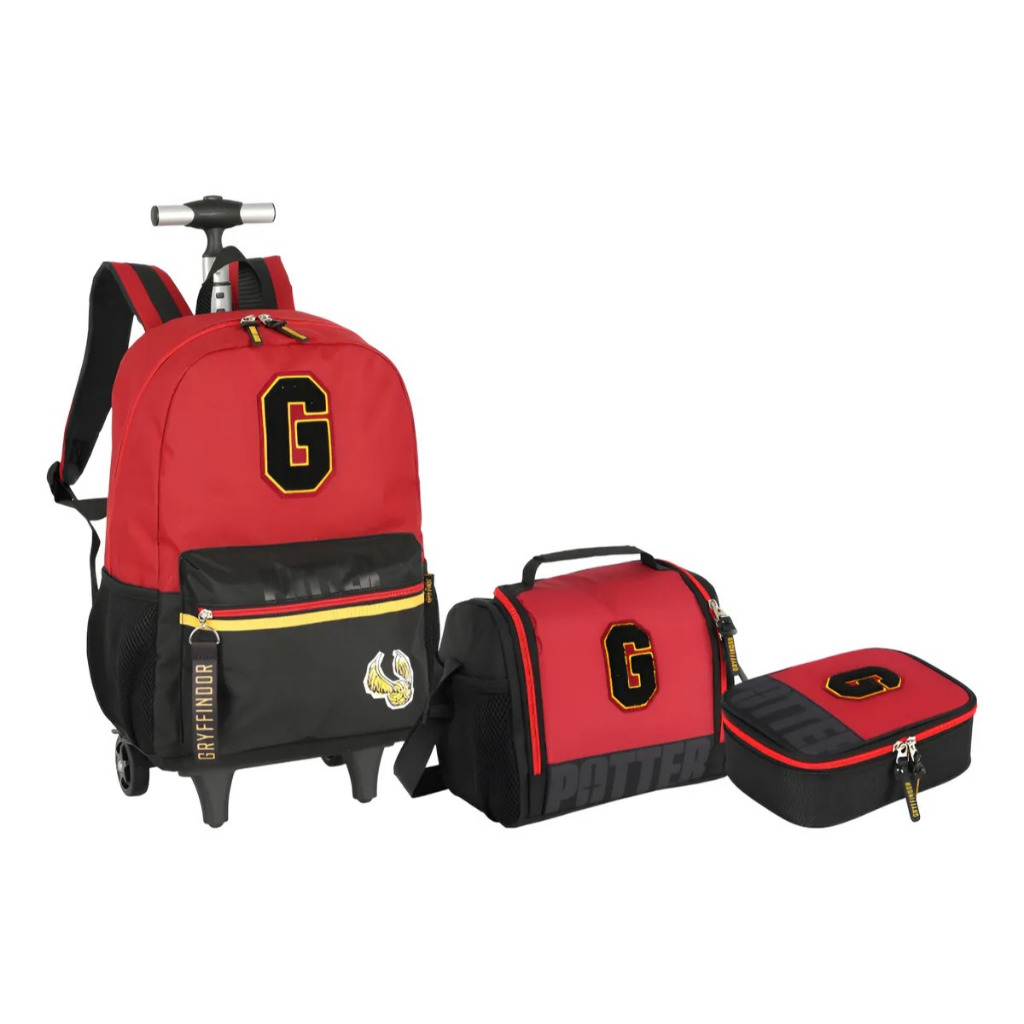 Kit Mochila Escolar Harry Potter Hogwarts Rodinhas E Alças G | Shopee ...