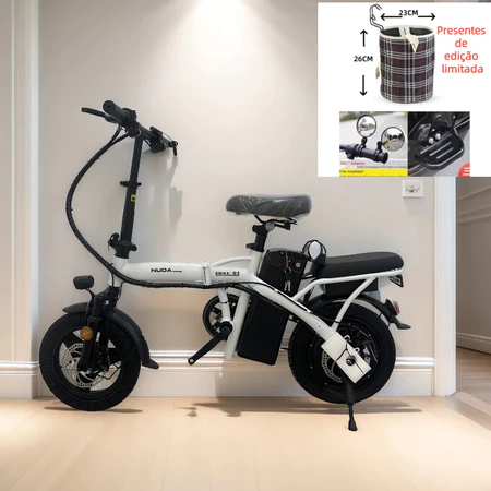 Bicicleta elétrica dobrável para adultos NUDA, pedal tripulado, compras ao ar livre, viagem
