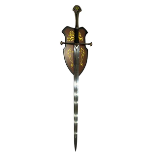 Espada Anduril Senhor dos Anéis Tamanho Real + Suporte Parede