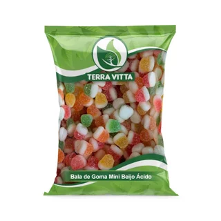 Bala de Goma Mini Beijo Ácida em Oferta na Shopee