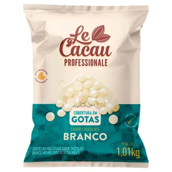 Cobertura Fracionada Gotas Branco 1,01kg - Le Cacau
