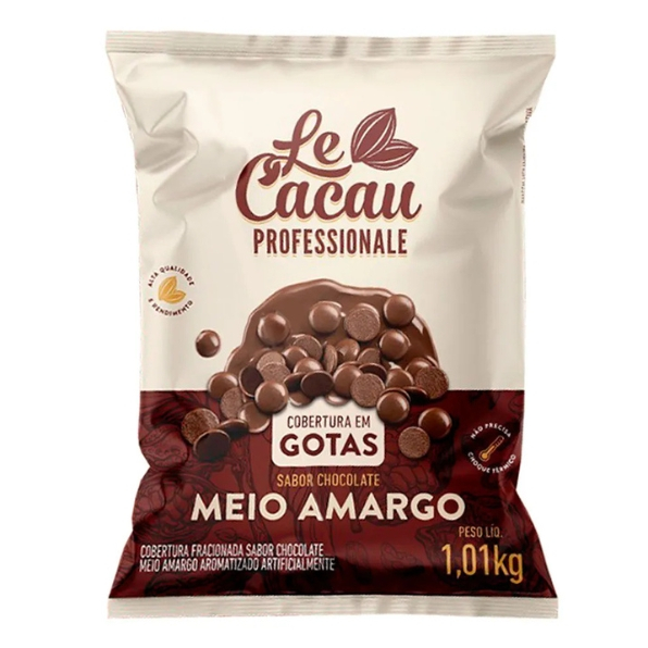 Cobertura Fracionada Gotas Meio Amargo 1,01kg - Le Cacau