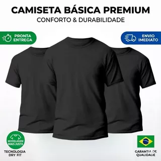 KIT 3 CAMISETAS PREMIUM DRY FIT UV50 P M G ESPORTE CORRIDA FUTEBOL