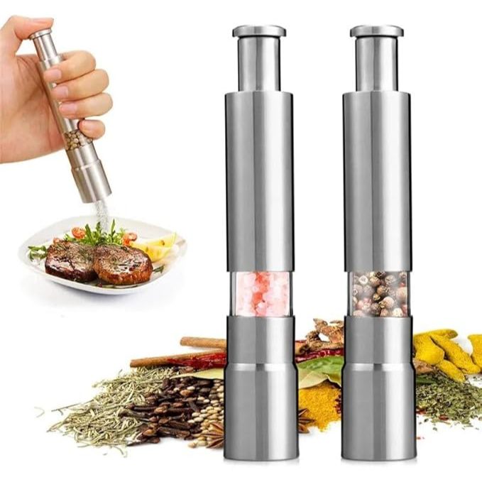 Moedor de sal e pimenta manual de aço inoxidável criativo mo