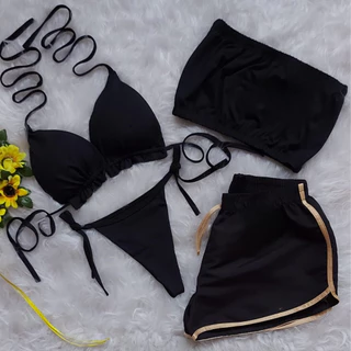 Conjunto Biquini Feminino Shorts e Top Kit Verão Moda 2026 em Oferta na Shopee
