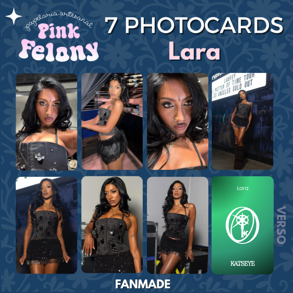 photocards fanmade lara raj katseye frente e verso beautiful chaos