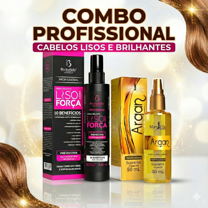 Óleo para cabelo Reparador de pontas profissional + Protetor termico ...