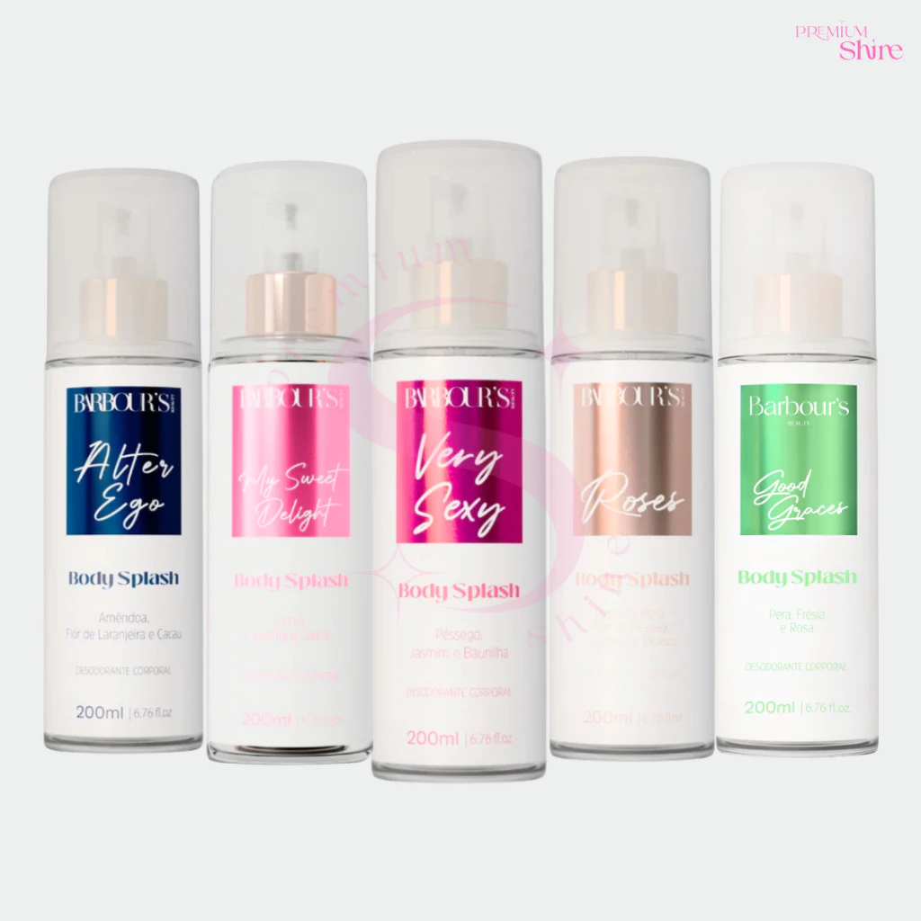 Body Splash Barbour's Beauty 200ml Corporal Perfumado - Roses, Very Sexy, Delight, Good Graces