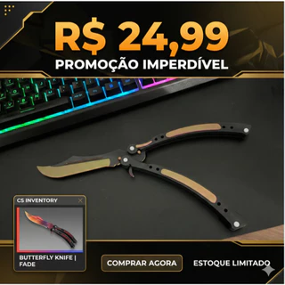 Faca Butterfly CS2 Realista – Colecionador/Decoração em 3D