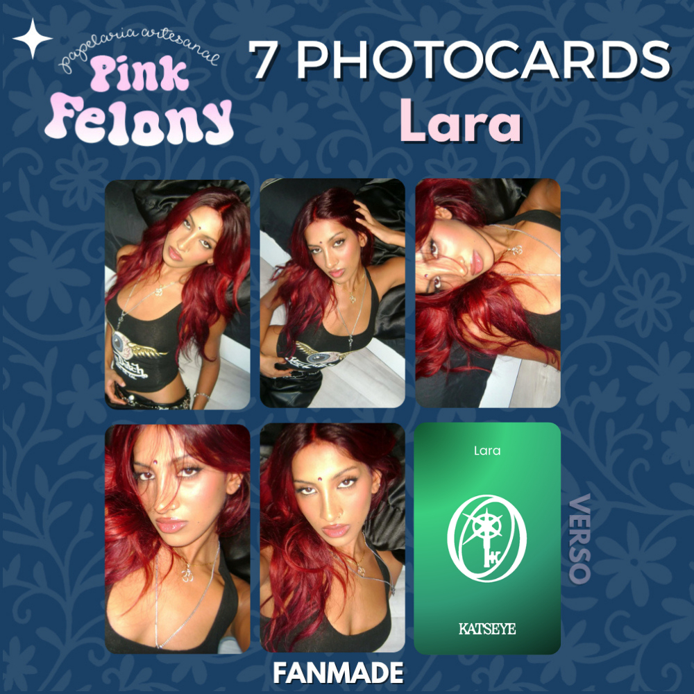 photocards fanmade lara raj katseye frente e verso beautiful chaos