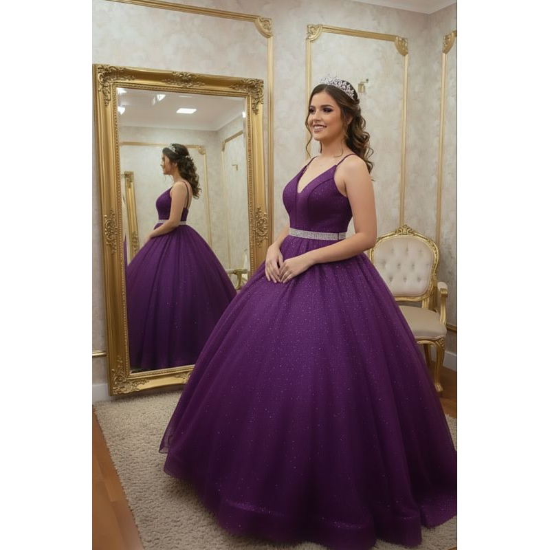 Vestido Lilas Festa 15 Anos 2 em 1 Vestido Curto + Saia Debutante ...