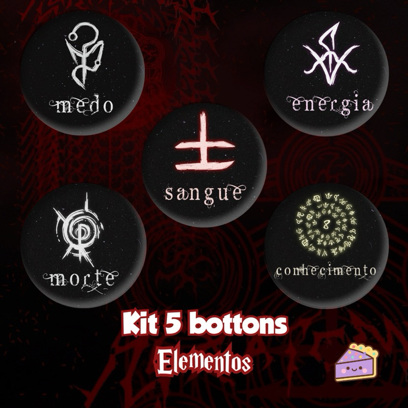 Bottons/Broches Variados Elementos Alternativos RPG Ordem Paranormal 4,5cm