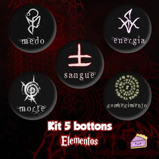 Bottons/Broches Variados Elementos Alternativos RPG Ordem Paranormal 4,5cm