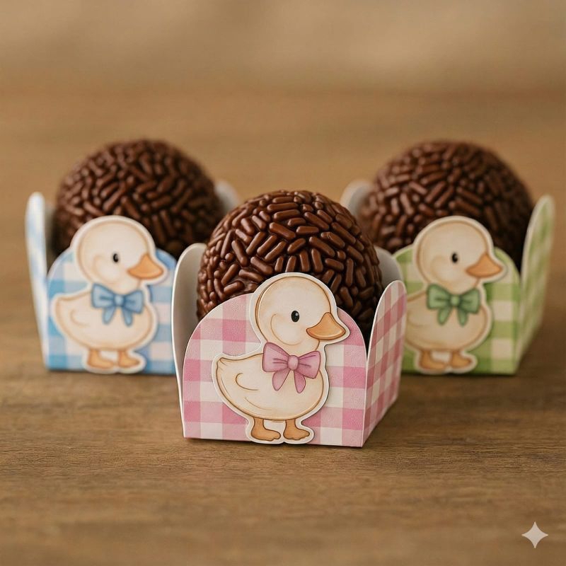 Forminha patinhos para doces - festa personalizada - envio r