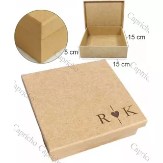 20 Caixas 15x15x5 Personalizada, Convite, Casamento com Iniciais. Art. Capricho