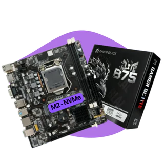Placa Mãe Gamer Lga 1155 B75 Ddr3 M2 Nvme I3,i5,i7 Coretech Preto