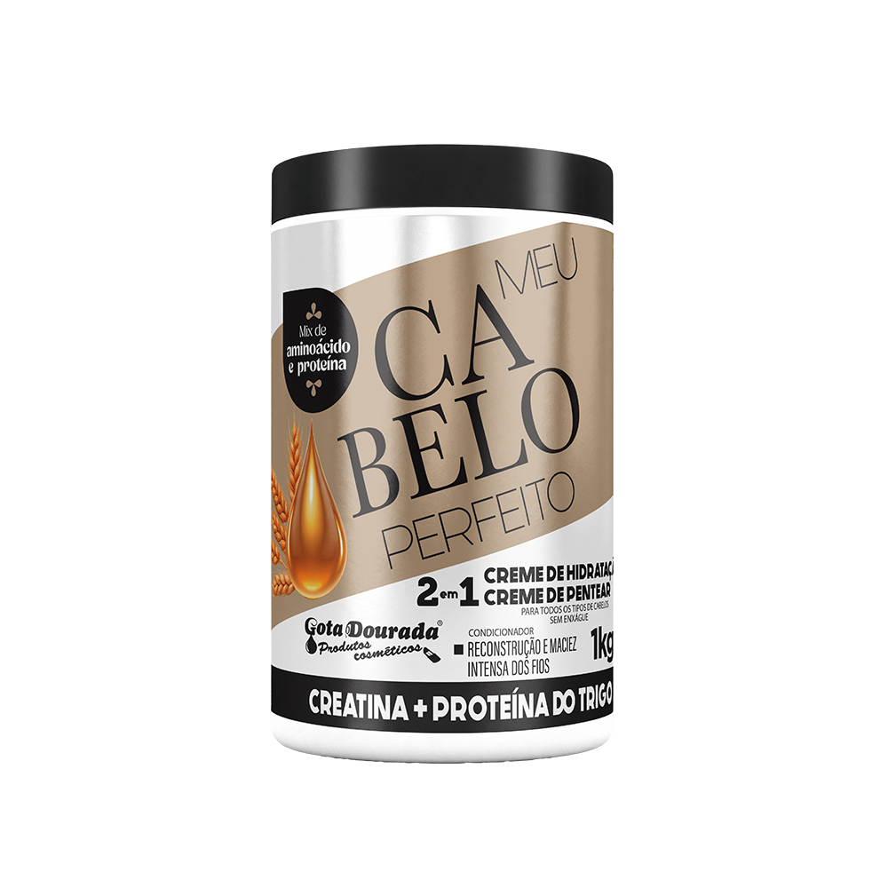 Creme de Hidratação Meu Cabelo Perfeito Gota Dourada - Creatina ...