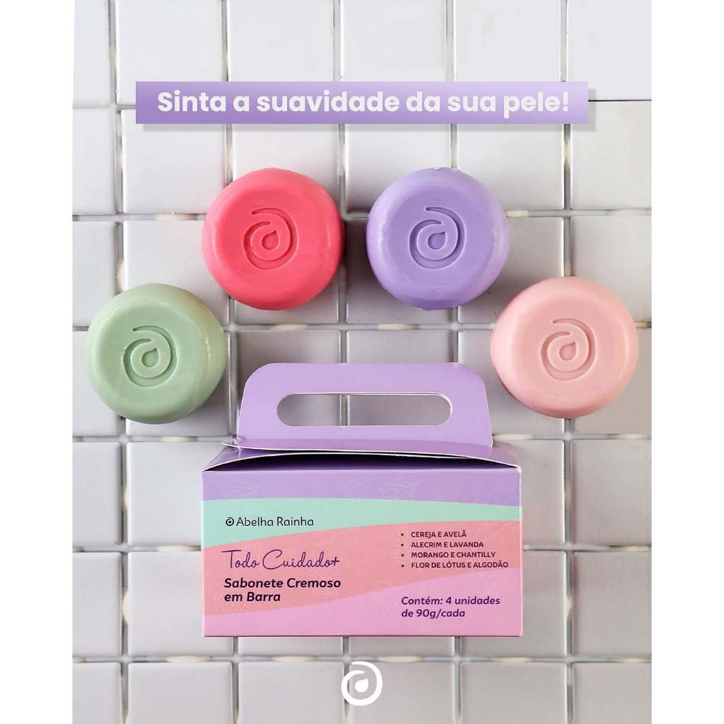 4 Sabonetes em Barra Todo Cuidado +Abelha Rainha 90g cada | Shopee