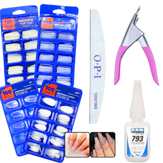 Kit completo de alongamento de unhas