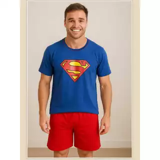 Pijama Masculino Estampa Superman – Malha Leve e Macia em Oferta na Shopee