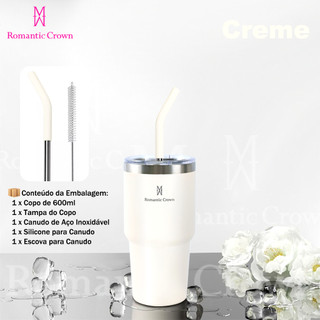ROMANTIC CROWN Copo Térmico Portátil 1200ml/600ml com Tampa e Canudo Garrafa Térmica Inoxidável À prova de vazamentos — foto 8 — Achou Levou Brasil