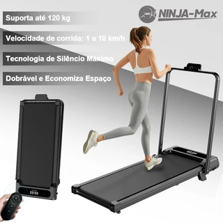 NINJA-Max Esteira Elétrica Ergométrica Dobrável 10km/h - MOTOR 2.0HP SILENCIOSO - 127