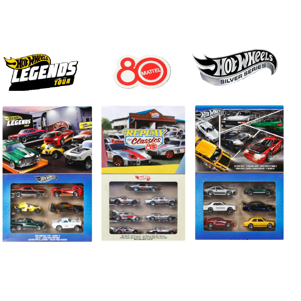 Pack Hot Wheels Silver Series – 6 Carros Japoneses / 80 anos| JBY77 /JBY78 /JHF01/JGK09 - Mattel