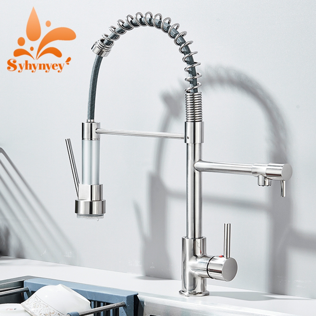 Torneira Cozinha Gourmet Inox Escovado Monocomando Com Spray Extensor ...