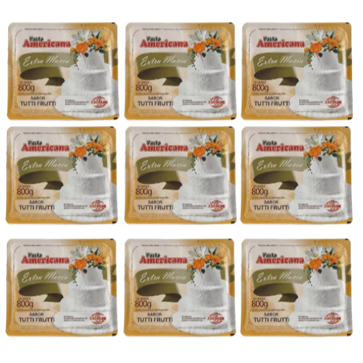 Kit 12 Pasta Americana Tutti Frutti Branca Arcolor 800gr*