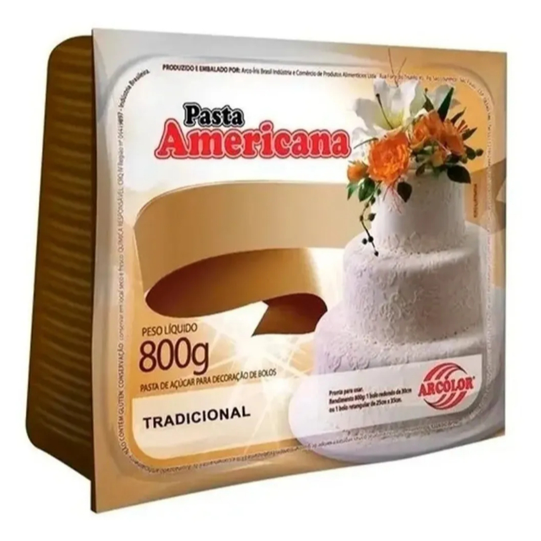 Kit 5 Pasta Americana Tradicional Branca Arcolor 800gr*