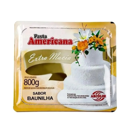 Pasta Americana Baunilha Extra Macia Arcolor 800gr*