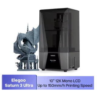 ELEGOO SATURN 3 Ultra Mono MSLA Impressora 3D com 10 "12K Mono LCD